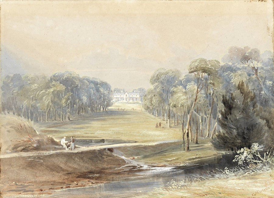 Canterbury House, Ashfield: garden vista — illustration, from Ashfield, c. 1860