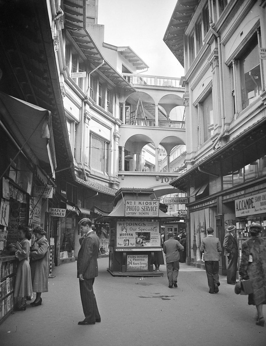 No. 1 Kiosk photo service, Royal Arcade, Sydney — photograph, from Sydney, 1950