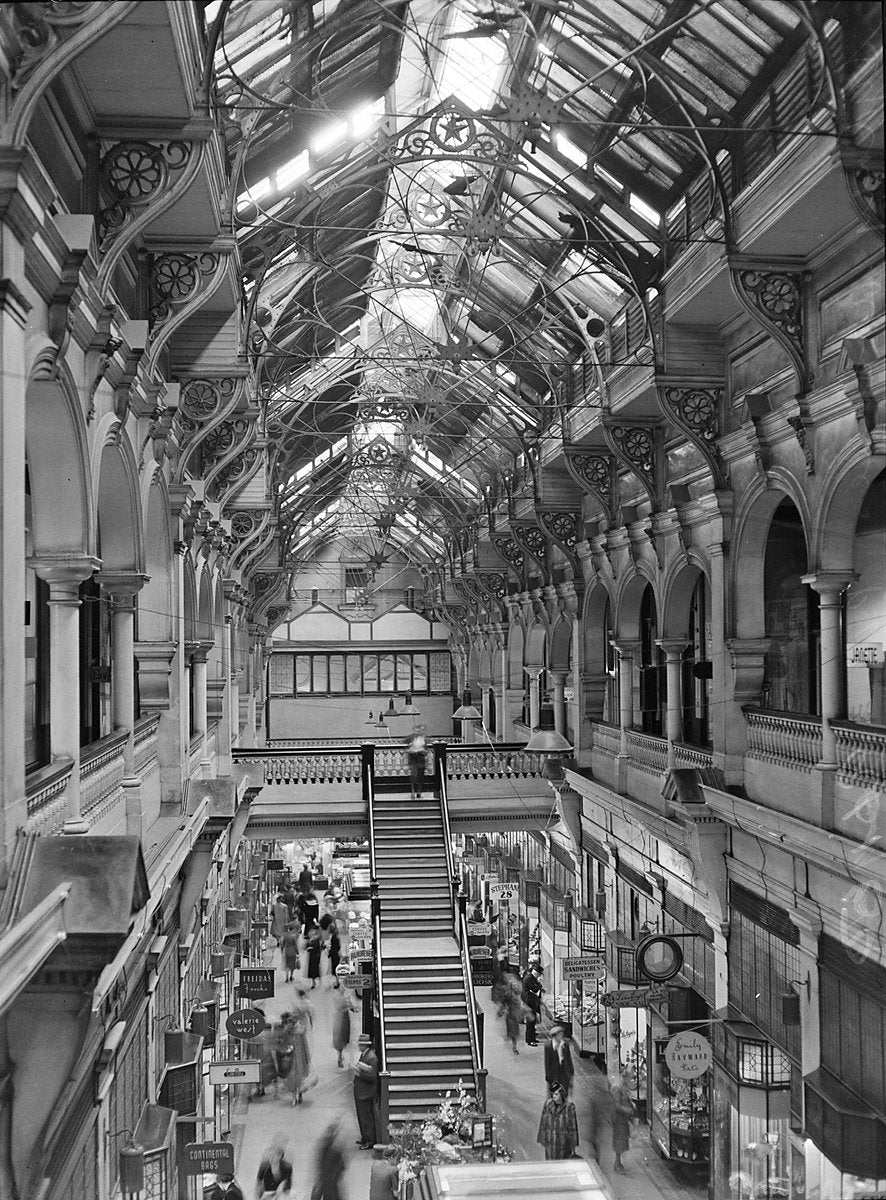 Strand Arcade galleries from an upper level, Sydney — photograph, from Strand Arcade, 1950