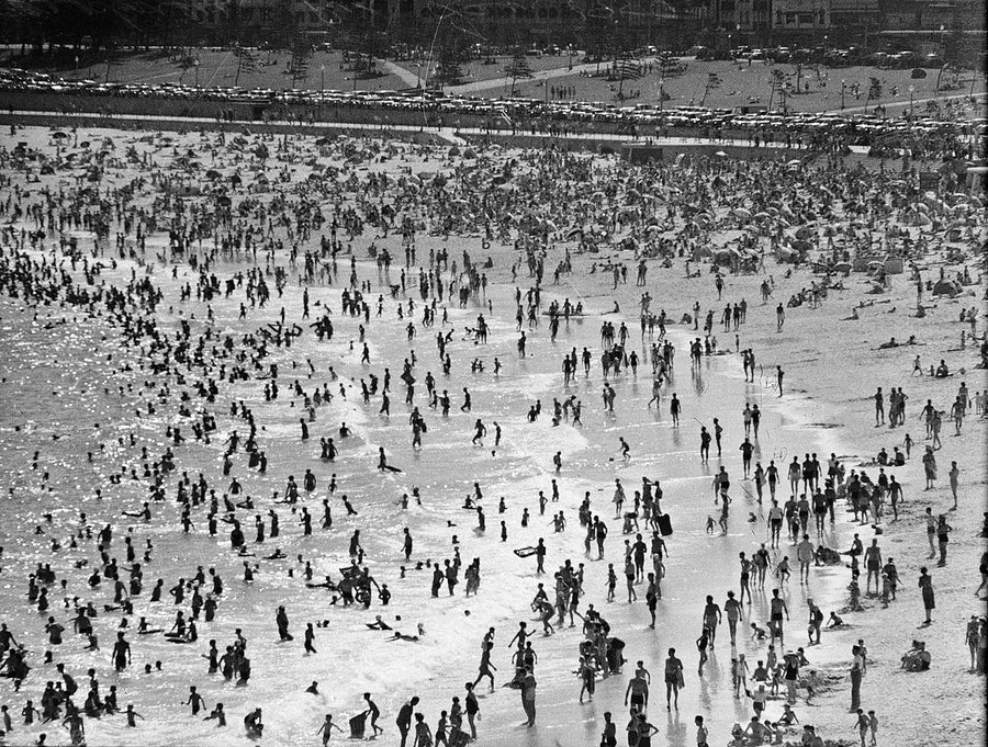 Crowds on a Sydney ocean beach — photograph, from Sydney, 1950
