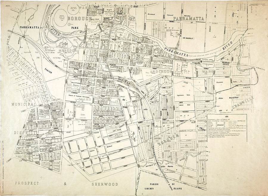 Cadastral map of the town of Parramatta — map, from Parramatta, 1904