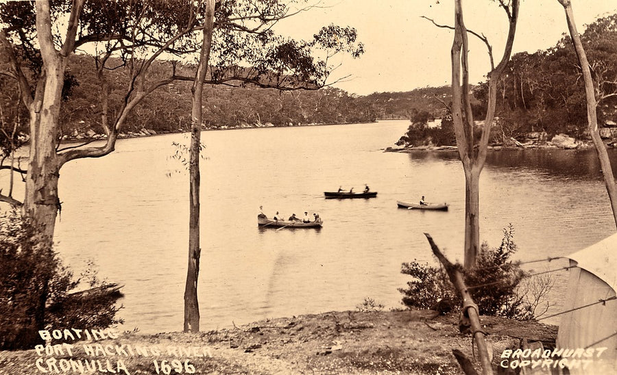 Boating on the Port Hacking River, Cronulla — photograph, from Cronulla, 1896