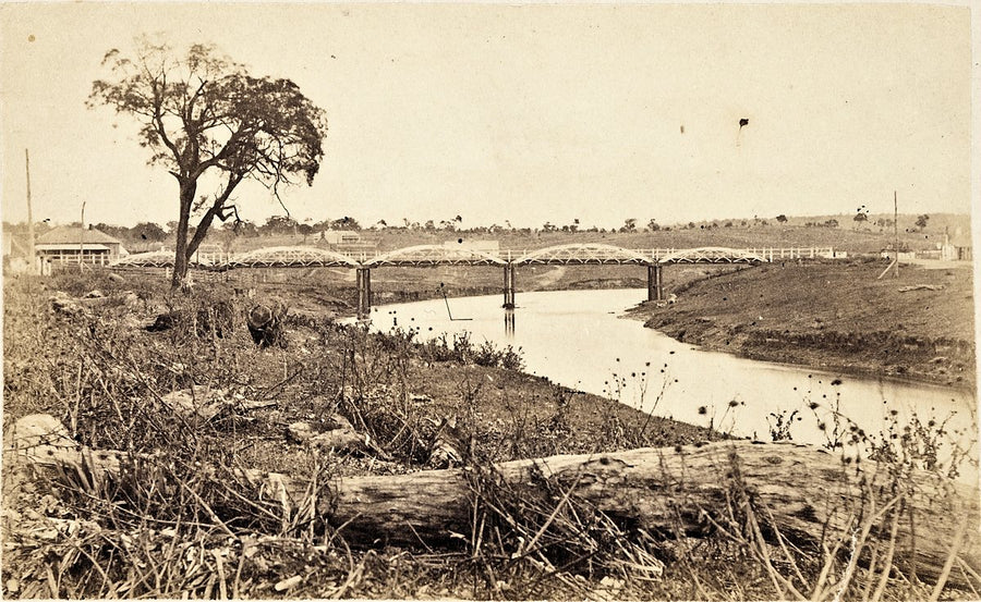Bridge over a creek, unidentified location, country New South Wales — photograph, c. 1871