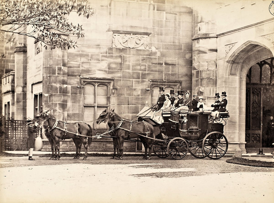 Coaching party at Government House, Sydney — photograph, from Government House, 1872–79