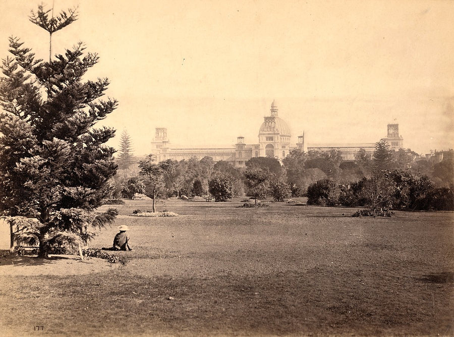 Garden Palace from the Botanic Gardens lawns, Sydney — photograph, from The Garden Palace, 1879–82