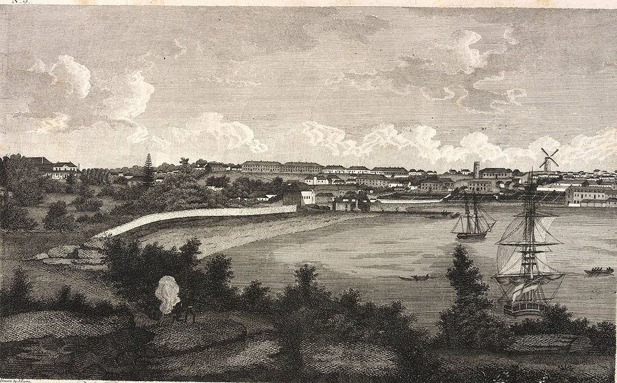 Sydney Cove from Bennelong Point — illustration, from Bennelong Point / Dubbagullee, 1812–13