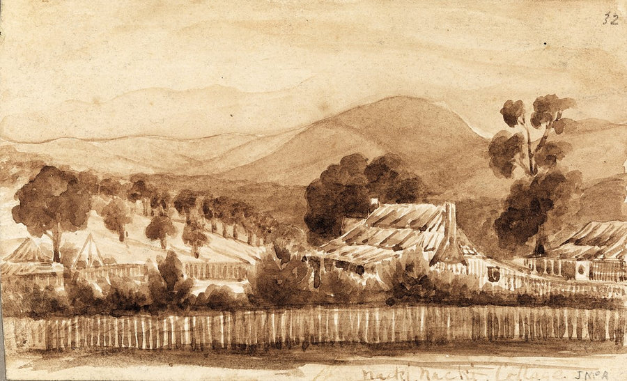 Nacki Nacki Cottage, Murrumbidgee region, New South Wales — illustration, c. 1832–50