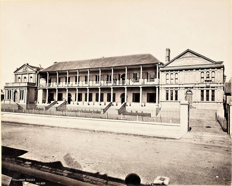 Parliament House, Macquarie Street — photograph, from Parliament of New South Wales, 1870