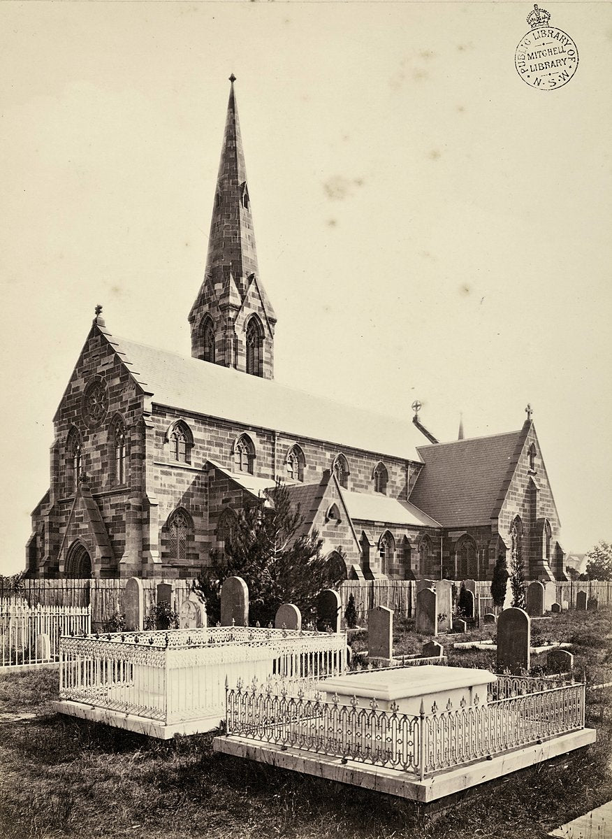 St Stephen's Church and Camperdown Cemetery, Newtown — photograph, from Camperdown Cemetery, c. 1875