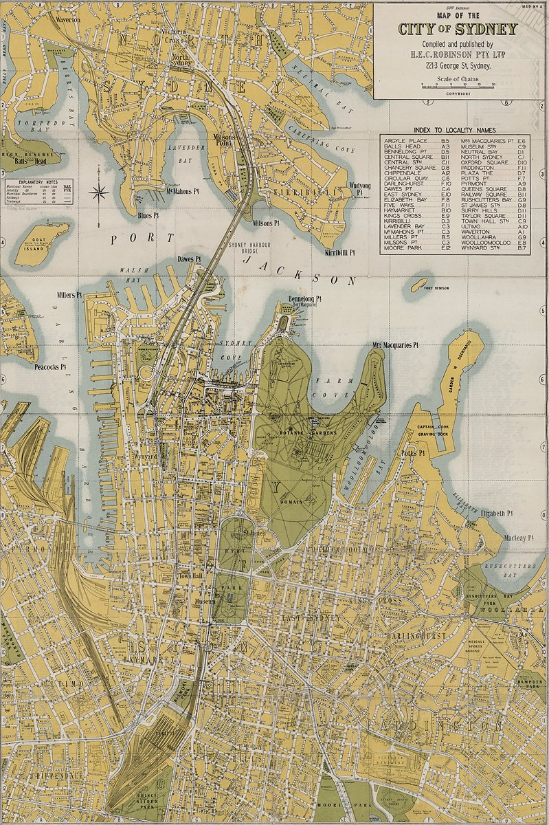 Robinson's Map No. 4 of the City of Sydney — map, from Sydney CBD, 1948