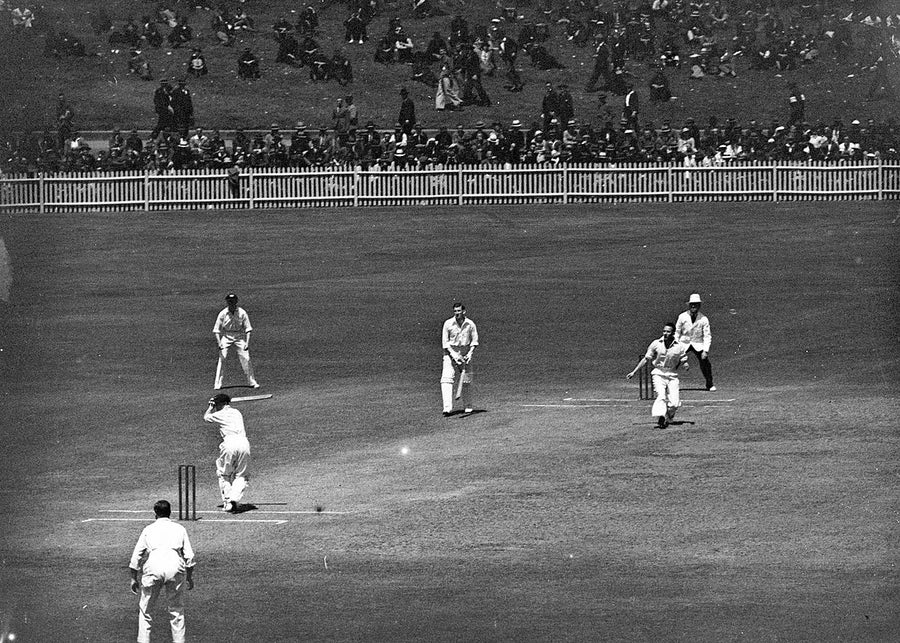 Test cricket in progress at the Sydney Cricket Ground — photograph, from Sydney Cricket Ground, c. 1930s