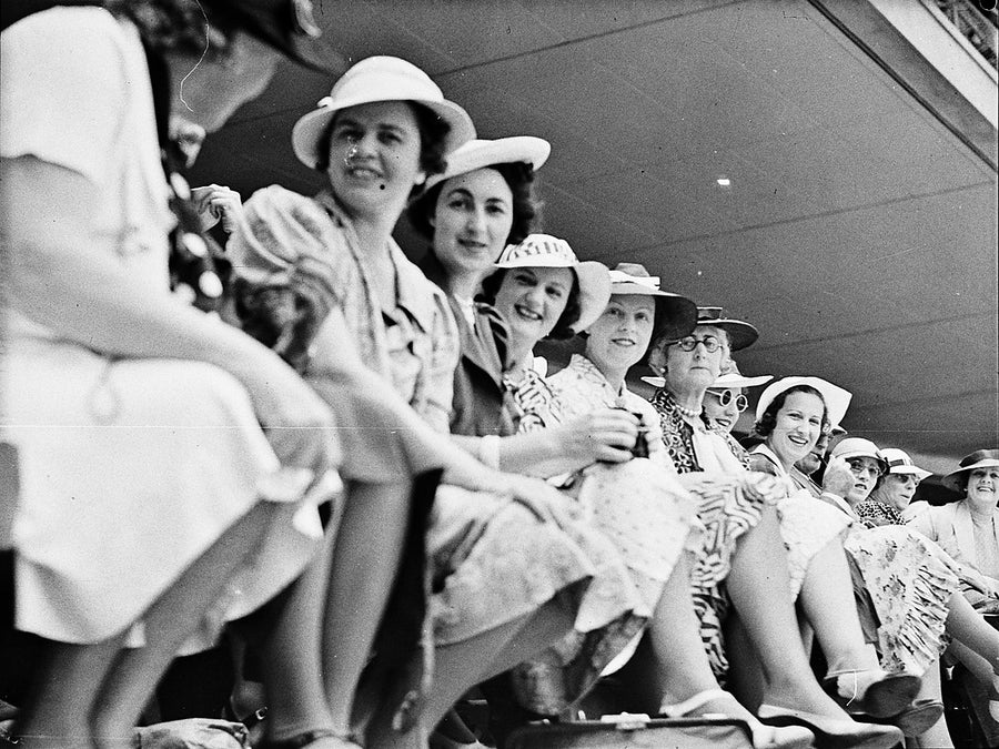 Women spectators in the stands at the Sydney Cricket Ground — photograph, from Sydney Cricket Ground, 1936