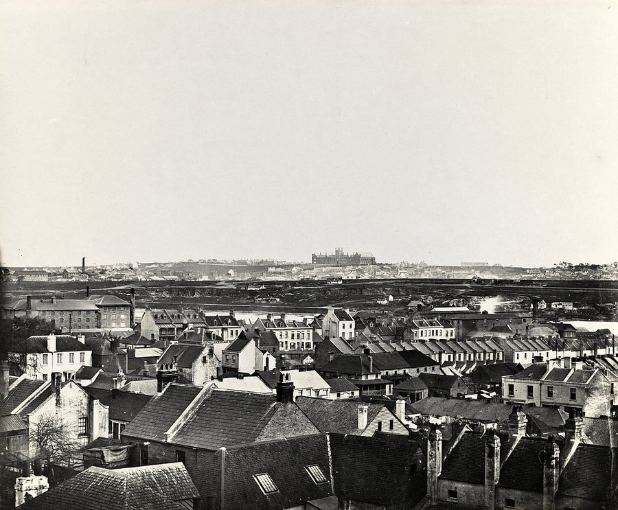 Head of Darling Harbour with the University of Sydney beyond — photograph, from Sydney, 1865–1930