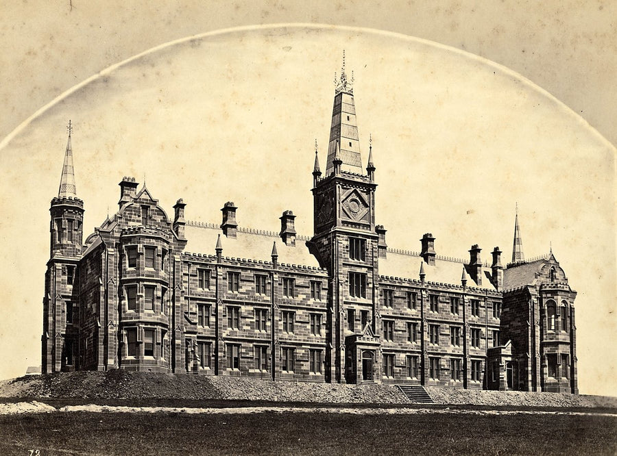 St Andrew's College, University of Sydney, shortly after completion — photograph, from St. Andrew's College Main Building, c. 1876