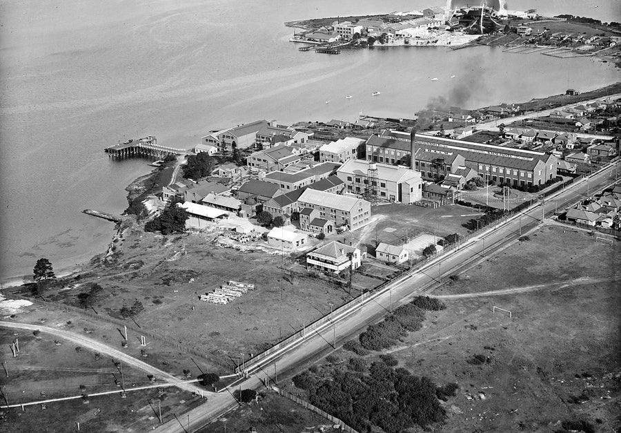 B.A.L.M. Paints factory on the Parramatta River at Cabarita — photograph, from Cabarita, after 1935
