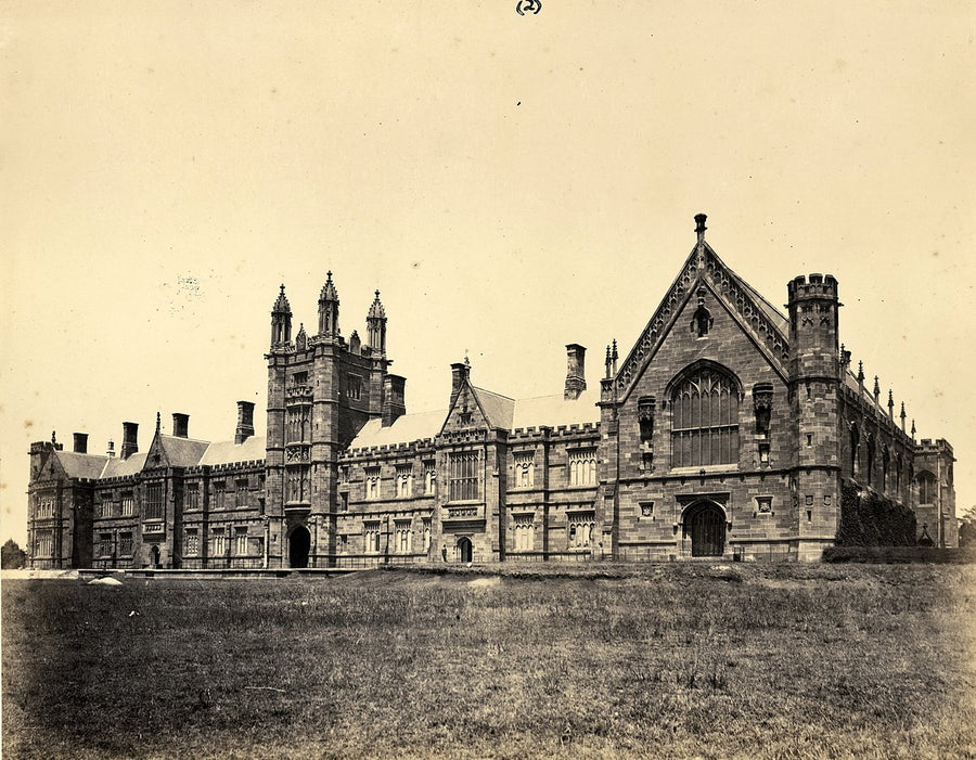 University of Sydney main building and Great Hall — photograph, from University of Sydney Footbridge Theatre, after 1874