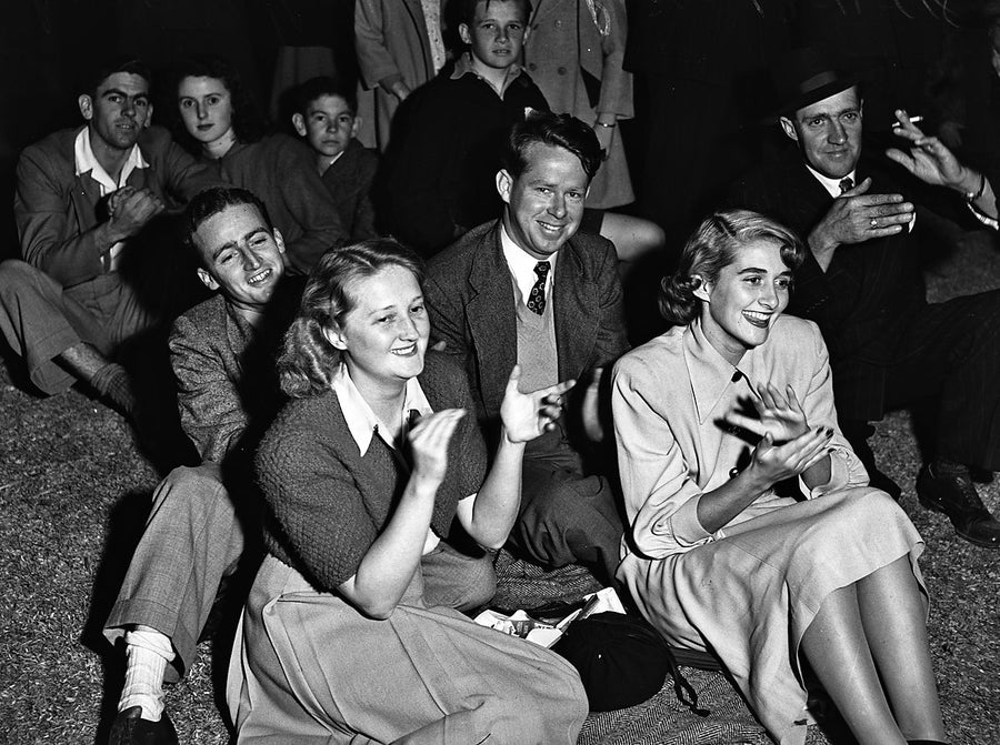 Audience at the North Sydney Music Shell — photograph, from St Leonards Park, 1948