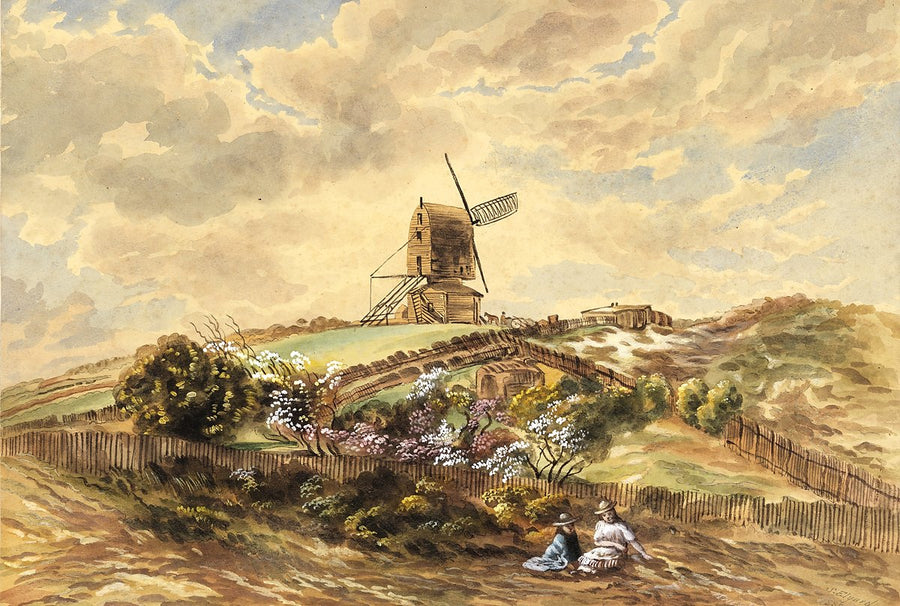 Hough's Windmill, Old South Head Road, Waverley — illustration, from Bondi Junction, 1854–78