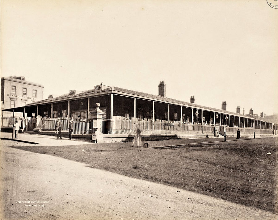 Post Office at Wynyard Square, Sydney — photograph, from Wynyard, 1871