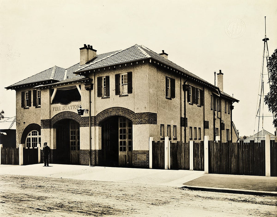 Drummoyne Fire Station, Lyons Road — photograph, from Drummoyne Fire Station, 1909–10