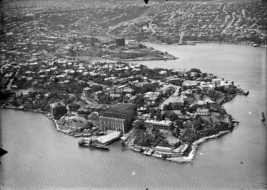 Aerial view of the Kirribilli foreshore, Sydney Harbour — photograph, c. 1920–21