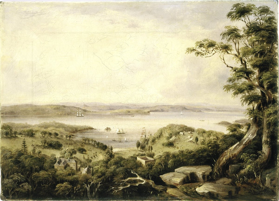 Vaucluse House and its 1851 fête, from New South Head Road — illustration, from Vaucluse House