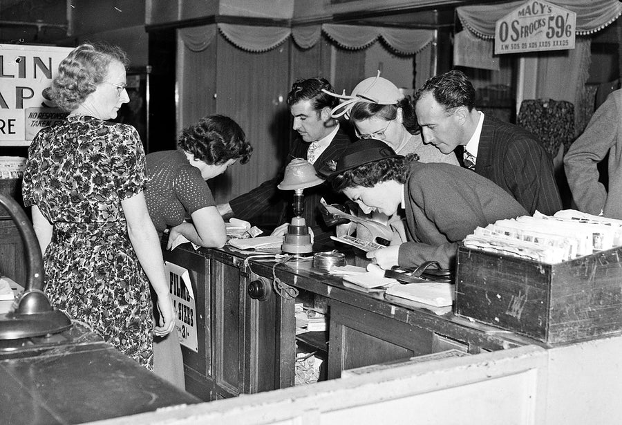 Photographic supplies kiosk, Royal Arcade, Sydney — photograph, from Sydney CBD, 1950