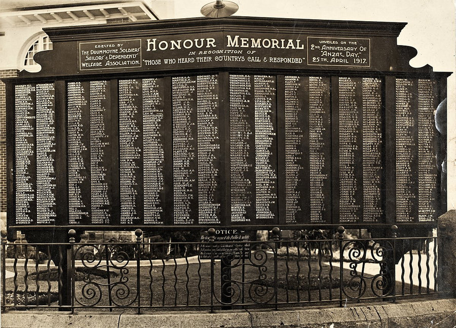 Drummoyne Honour Memorial, unveiled Anzac Day 1917 — photograph, from Drummoyne