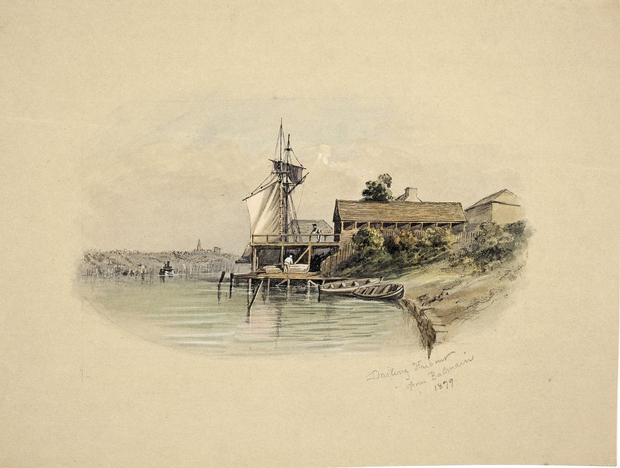 Darling Harbour from Balmain — illustration, from Darling Harbour, 1879