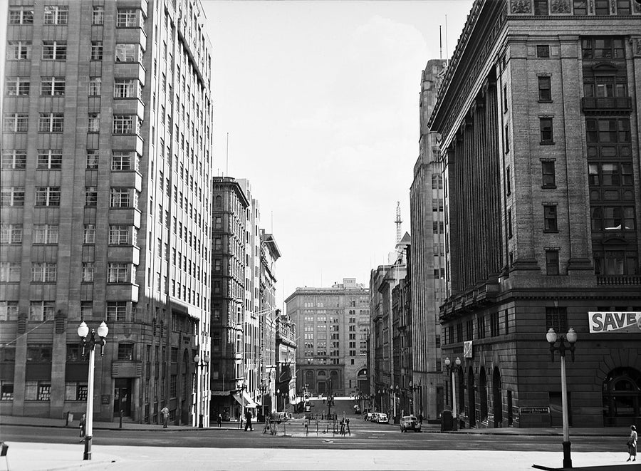 Martin Place looking west from Phillip Street, Sydney — photograph, from Sydney, 1951