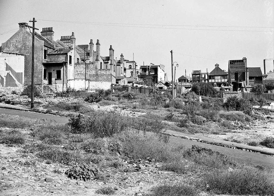 Partly demolished terraces and cleared ground, Surry Hills — photograph, from Surry Hills, 1950