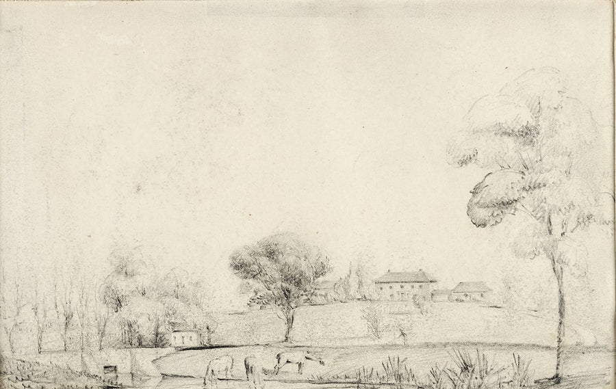 Government House, Parramatta, seen across the domain — illustration, from Parramatta Park, 1844