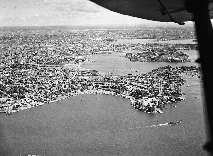 Parramatta River from the air — photograph, 1949