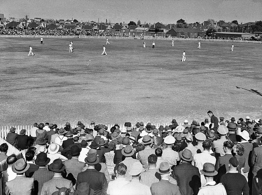 Record crowd at the cricket, Marrickville Oval — photograph, from Marrickville, 1944