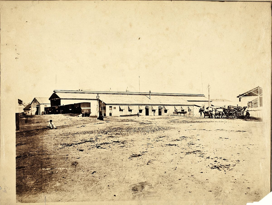Sydney's first railway terminus at Redfern — photograph, from Central Station, 1871