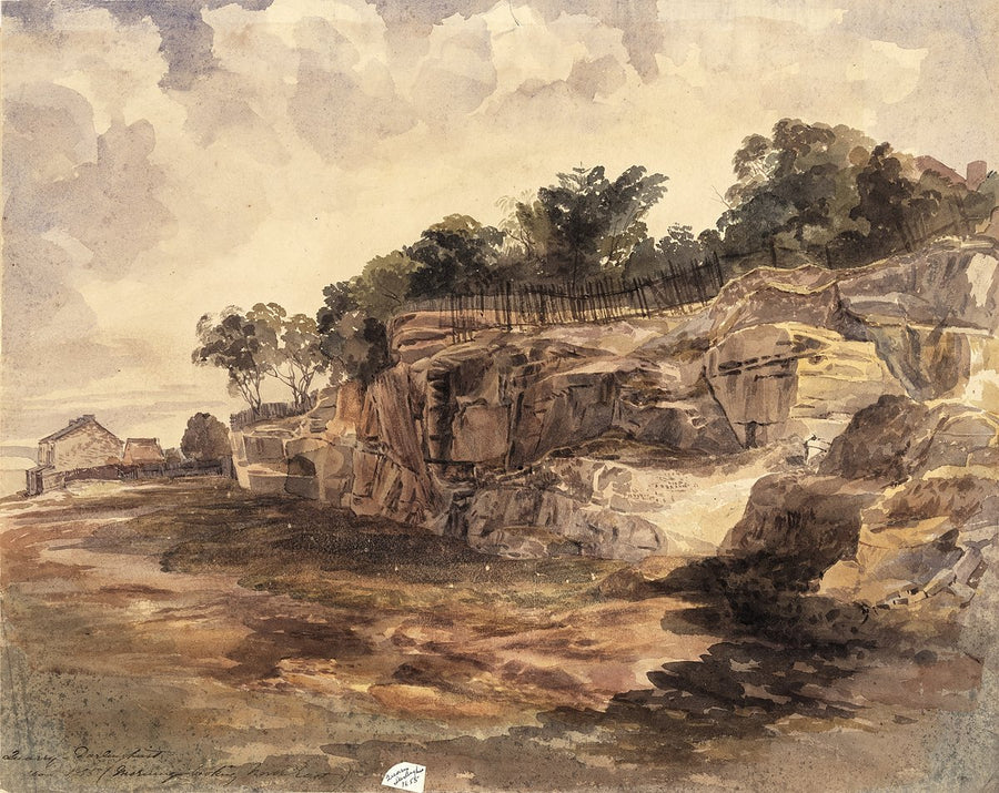 Sandstone quarry, Darlinghurst — illustration, from Darlinghurst, 1856