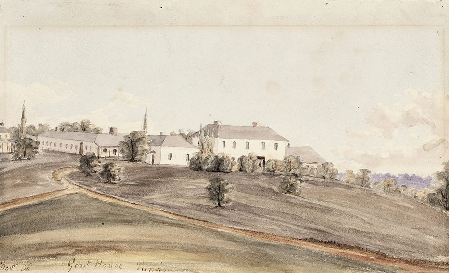 Old Government House, Parramatta, from the surrounding grounds — illustration, from Old Government House, 1838