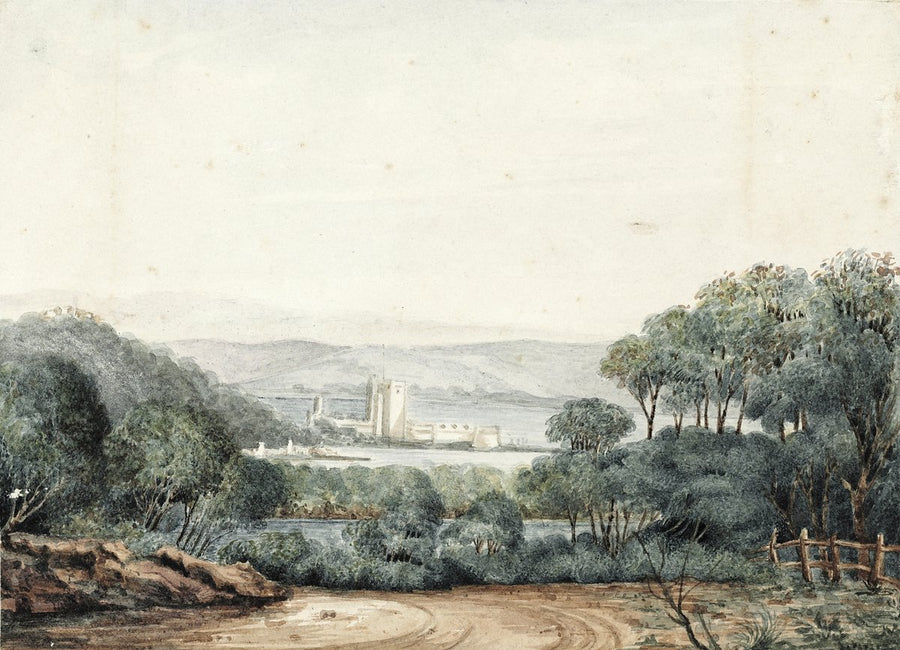 Fort Macquarie seen across the water, Sydney — illustration, from Bennelong Point / Dubbagullee, 1825–30