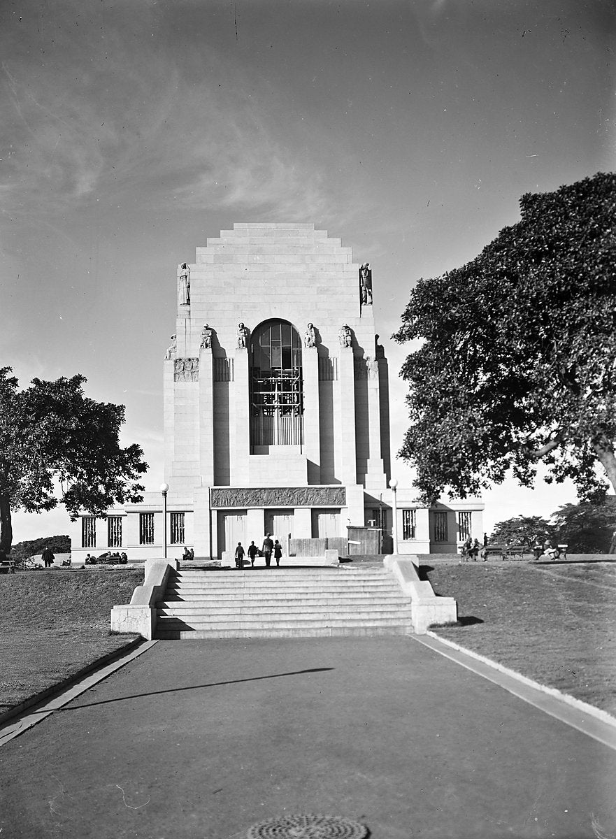 Steps up to the Anzac Memorial, Hyde Park — photograph, from Anzac Memorial, 1934