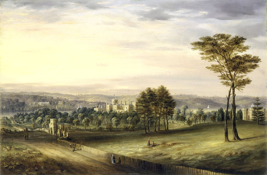 Government House, Sydney, painted by G. E. Peacock — illustration, from Government House, c. 1850
