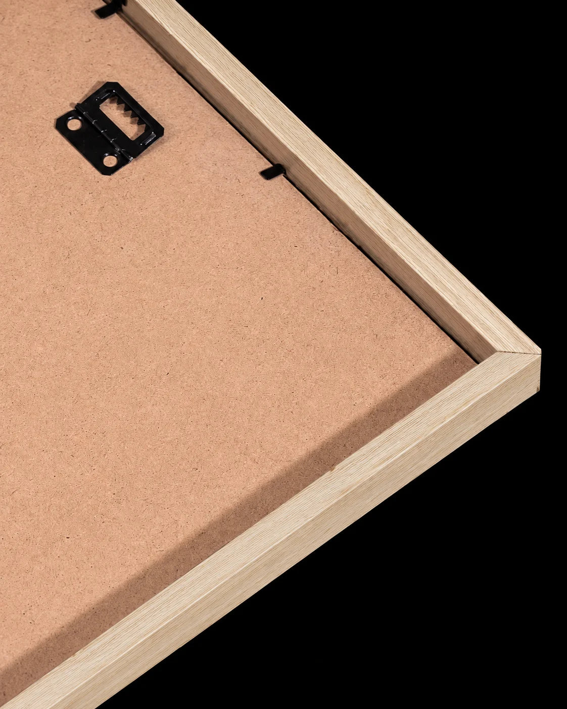 Natural pine frame — back and hardware