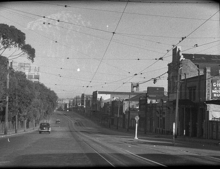 Parramatta Road at Camperdown, 1946 — photograph, from Parramatta Road, circa 1946
