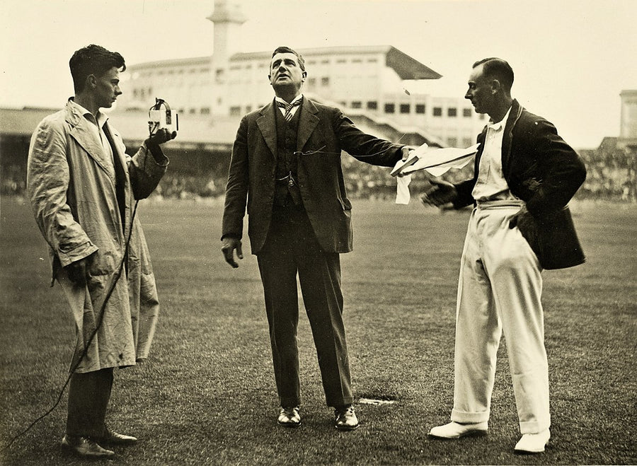 Noble at the microphone, Sydney Cricket Ground — photograph, from Sydney Cricket Ground, c. 1928