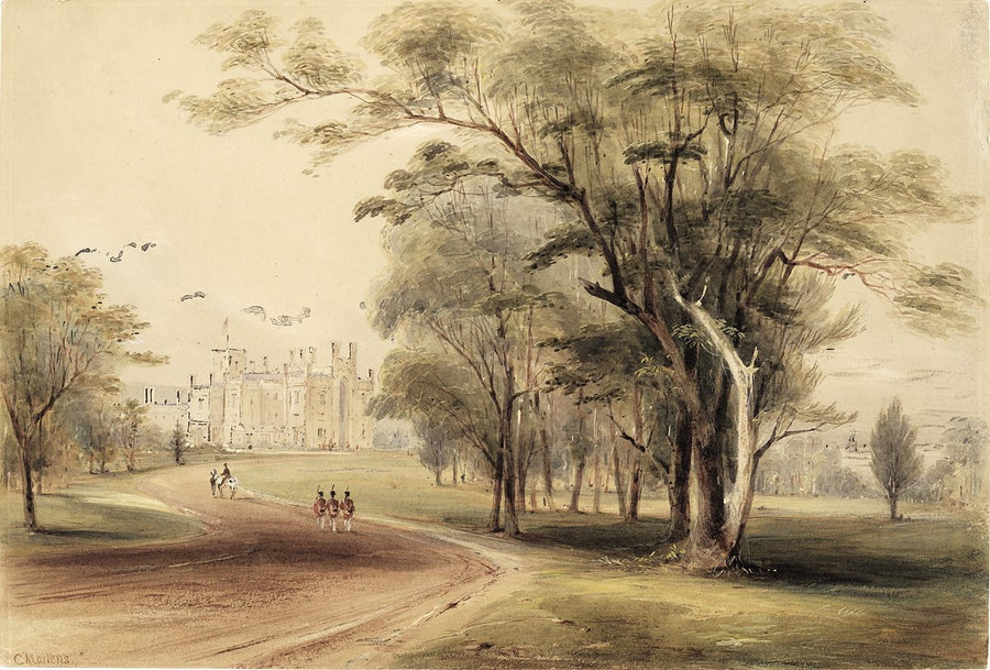 Government House, Sydney, seen from its grounds, 1850 — Conrad Martens — illustration, from Government House, circa 1850