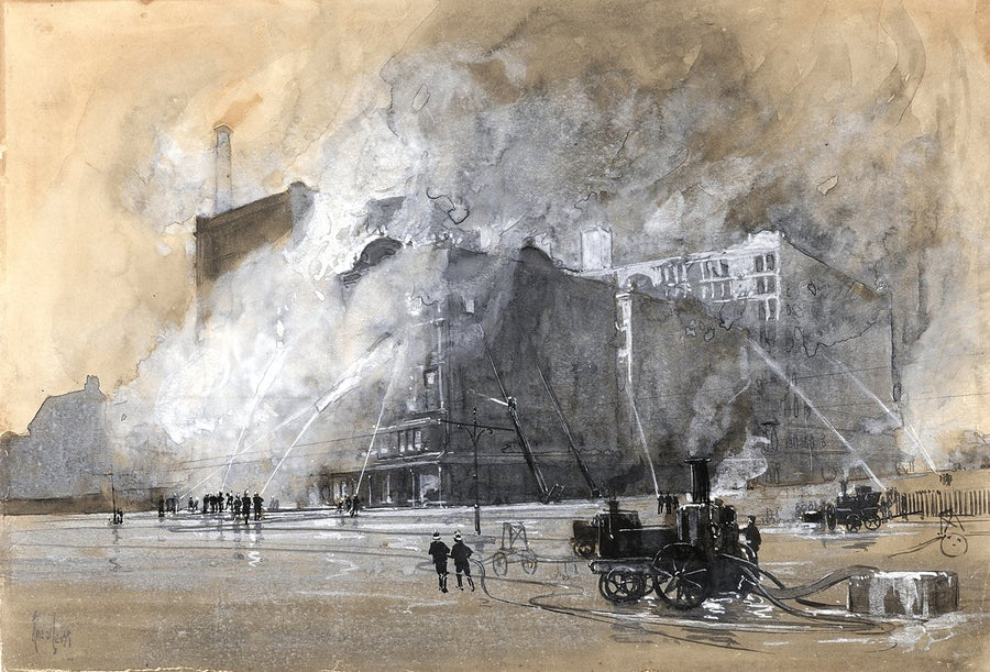 Anthony Hordern & Sons Palace Emporium fire, George Street, 1901 — illustration, from George Street, circa 1901