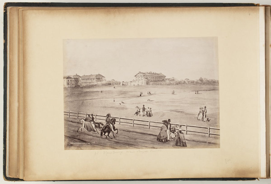 Hyde Park Barracks and the Mint seen across the park, Sydney — photograph, from Hyde Park Barracks and the Mint, Macquarie Street, Sydney, circa 1870