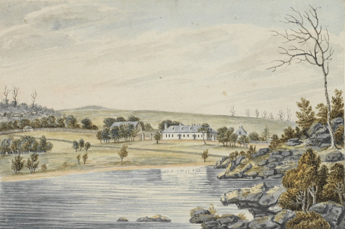 East view of Woolloomooloo, Sydney, 1820 — illustration, from Woolloomooloo, circa 1820