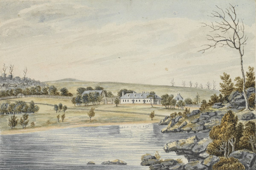 East view of Woolloomooloo, Sydney, 1820 — illustration, from Woolloomooloo, circa 1820