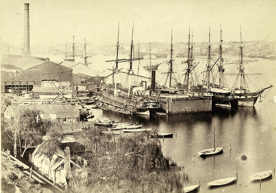 Darling Harbour wharves and the Sydney Gas Works, Port Jackson, 1878 — photograph, from Darling Harbour, circa 1878
