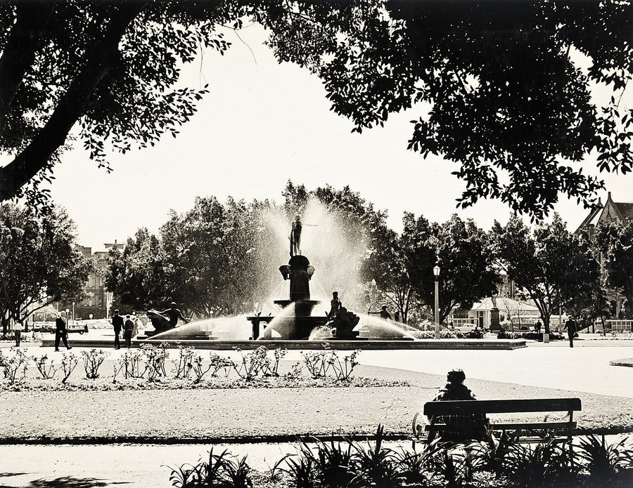 Archibald Fountain in full play, Hyde Park, Sydney — photograph, from Archibald Fountain, circa 1967